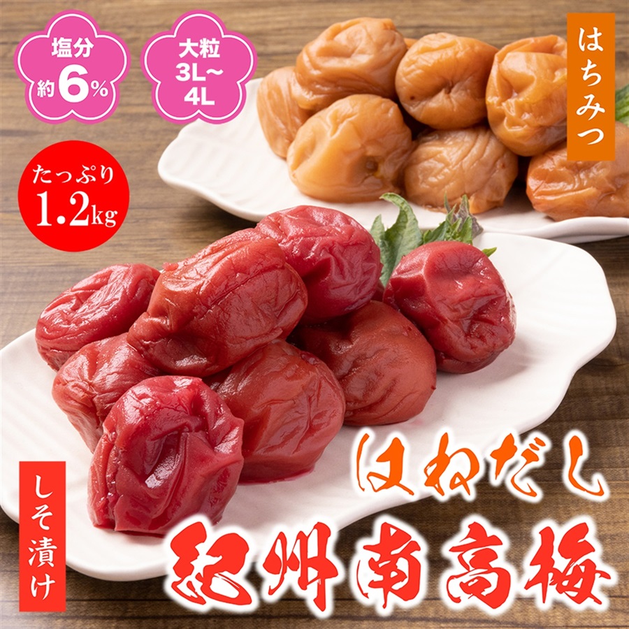 【2504-018】はねだし紀州南高梅  4パック 1.2kg（発送目安：1週間前後）